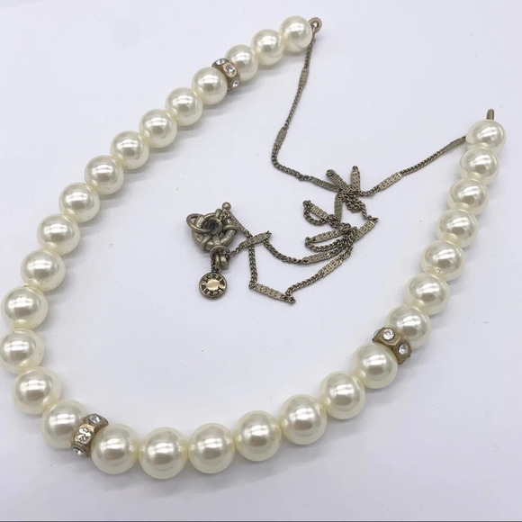 J. Crew Pearl and Rondelle Gold Necklace - Picture 2 of 3